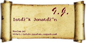 Istók Jonatán névjegykártya